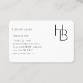 Modern, Monogramm, schwarz Visitenkarte Visitekaartje (Achterkant)