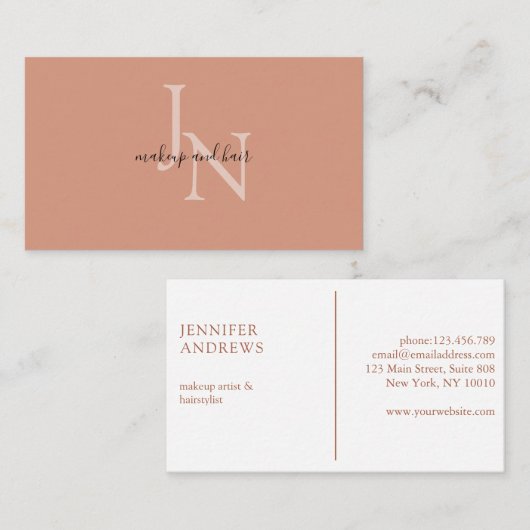 Modern Monogramm Visitekaartje (Voorkant / Achterkant)