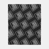 Modern monogrammatisch patroon | Zwart & Wit Fleece Deken (Voorkant)