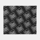 Modern monogrammatisch patroon | Zwart & Wit Fleece Deken (Voorkant (Horizontaal))