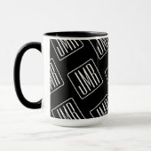 Modern monogrammatisch patroon | Zwart & Wit Mok (Links)