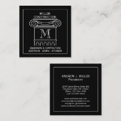 Modern Monogrammed Architecture Column Pet Square Vierkante Visitekaartje (Voorkant / Achterkant)