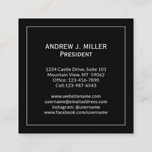 Modern Monogrammed Architecture Column Pet Square Vierkante Visitekaartje (Achterkant)