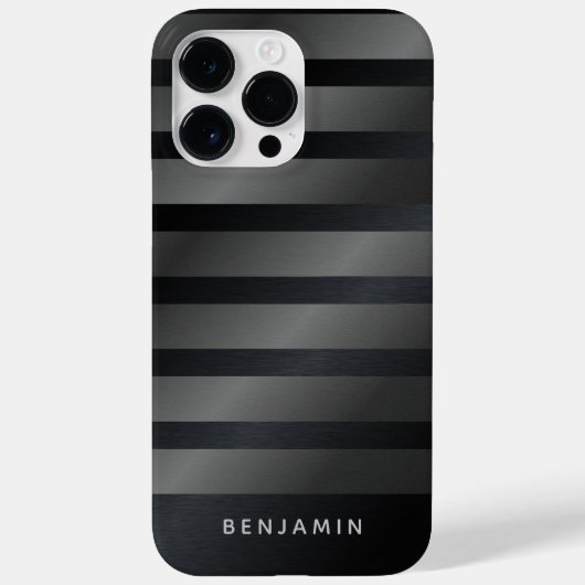 Modern Monogrammed Black en Grey Case-Mate iPhone Case (Achterkant)