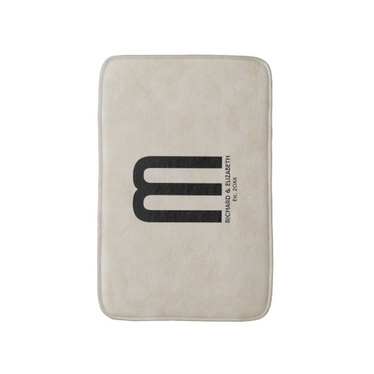 Modern Monogrammed "Creëer Uw Eigen" Badmat (Voorkant Verticaal)