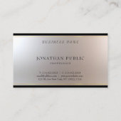 Modern Monogrammed Gold Silver Sjabloon Luxury Visitekaartje (Achterkant)