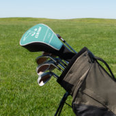 Modern Monogrammed Golfer Gift Teal Golfheadcover (Insitu)
