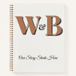 Modern Monogrammed Guest Book | Elegant Foil Initi Notitieboek
