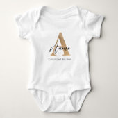 Modern Monogrammed Initiaal A & Naam Gepersonalise Romper (Voorkant)