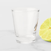 Modern Monogrammed Initiaal A & Naam Gepersonalise Shot Glas (Links)