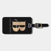 Modern Monogrammed Initiaal B & Naam Gepersonalise Bagagelabel (Voorkant horizontaal)