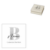 Modern Monogrammed Initiaal B & Naam Gepersonalise Rubberstempel (Gestempeld)