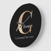 Modern Monogrammed Initiaal C & Naam Gepersonalise Grote Klok (Hoek)