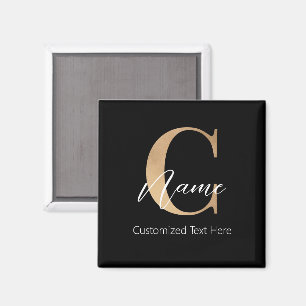 Modern Monogrammed Initiaal C & Naam Persoonlijk Magneet