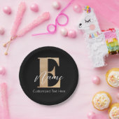 Modern Monogrammed Initiaal E & Naam Gepersonalise Papieren Bordje (Feest)