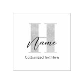 Modern Monogrammed Initiaal H & Naam Gepersonalise Rubberstempel (Afrduk)