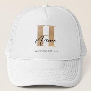 Modern Monogrammed Initiaal H & Naam Gepersonalise Trucker Pet