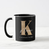 Modern Monogrammed Initiaal K & Naam Gepersonalise Mok (Links)