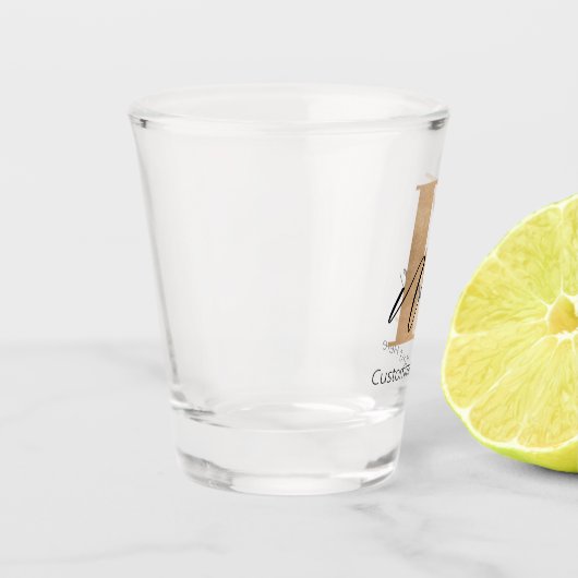 Modern Monogrammed Initiaal K & Naam Gepersonalise Shot Glas (Links)