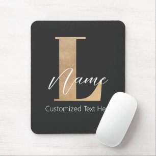 Modern Monogrammed Initiaal L & Naam Gepersonalise Muismat