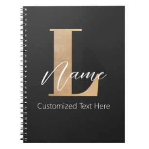 Modern Monogrammed Initiaal L & Naam Gepersonalise Notitieboek