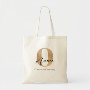 Modern Monogrammed Initiaal O & Naam Gepersonalise Tote Bag