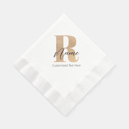 Modern Monogrammed Initial R & Name Personalized Servet (Hoek)