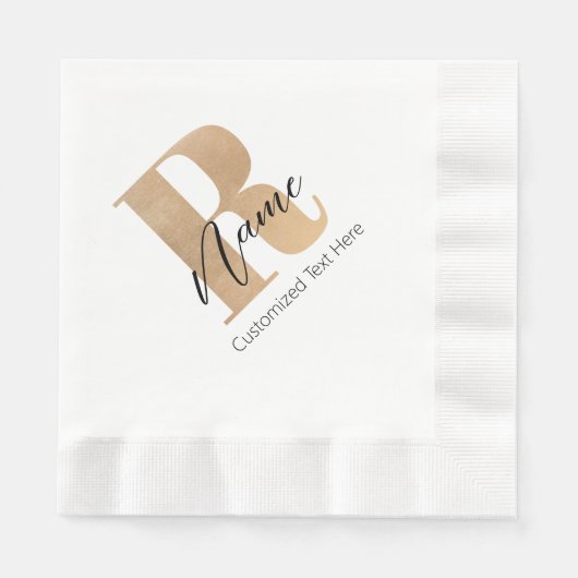 Modern Monogrammed Initial R & Name Personalized Servet (Voorkant)