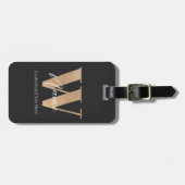 Modern Monogrammed Initial W & Name Personalized Bagagelabel (Voorkant horizontaal)