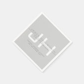 Modern Monogrammed Initialen (of andere tekst) Gri Servet (Hoek)