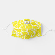 Modern Monogrammed Lemon Pattern