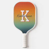 Modern Monogrammed Name Cool Gradient  Pickleball Paddle (Voorkant)