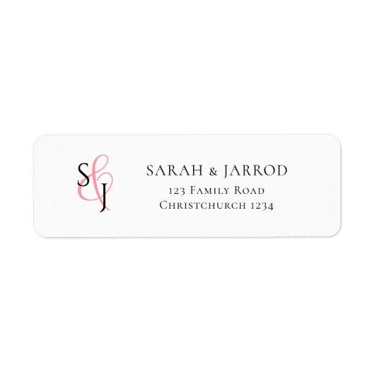 Modern Monogrammed Return Address Label (Voorkant)