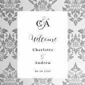 Modern monogrammed script bruiloft welkomstbord poster