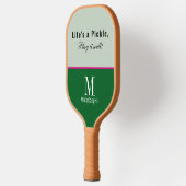 Modern Monogrammed Script Elegant Forest Green Pickleball Paddle (Links)