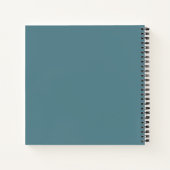 Modern Monogrammed Turquoise Blue 3-Photo Notitieboek (Achterkant)