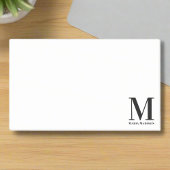 Modern Monogrammed Zwart-wit Initiaal Naam Post-it® Notes