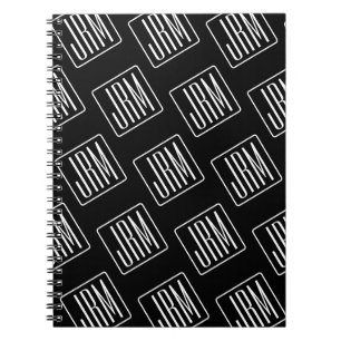 Modern Monogrammotief Zwart & Wit Notitieboek
