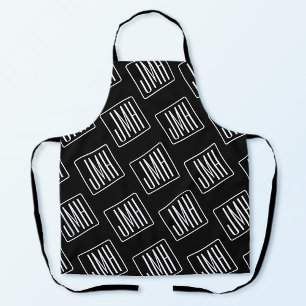 Modern Monogrammotief Zwart & Wit Schort