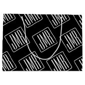 Modern Monogrampatroon | Zwart & Wit Groot Cadeauzakje (Achterkant)