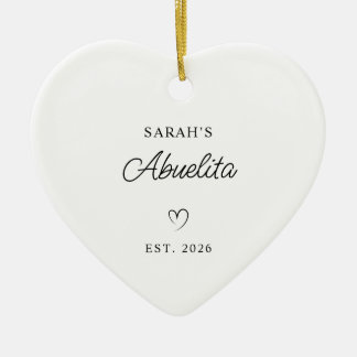 Modern Monoline Nieuwe Baby's Abuelita Foto Keramisch Ornament