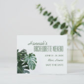Modern Monstera Bachelorette Weekend Briefkaart (Staand voorkant)