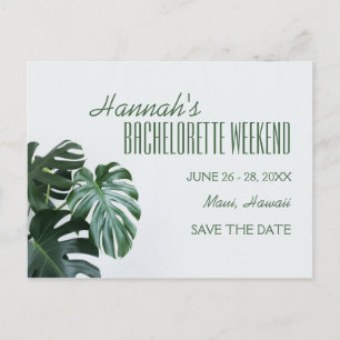 Modern Monstera Bachelorette Weekend Briefkaart