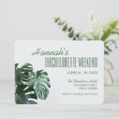 Modern Monstera Bachelorette Weekend Kaart (Staand voorkant)