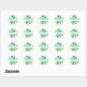 MODERN MONSTERA LEAF LOGO eco frisse gezondheid gr Ronde Sticker (Vel)