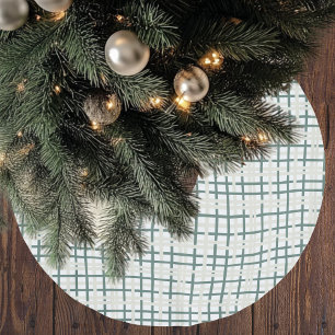 Modern Montauk Grid Groen & Beige Kerstmis Kerstboom Rok