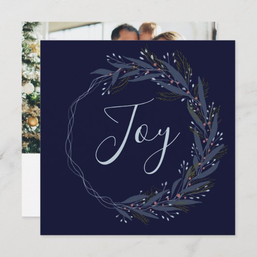 Modern Moody Botanical Kerstmis met feestdag (Voorkant / Achterkant)