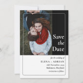 Modern Moody Photo Save the Date with QR Code (Devant)
