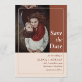 Modern Moody Photo Save the Date with QR Code (Devant)