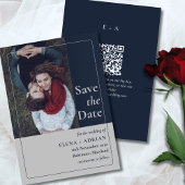 Modern Moody Photo Save the Date with QR Code